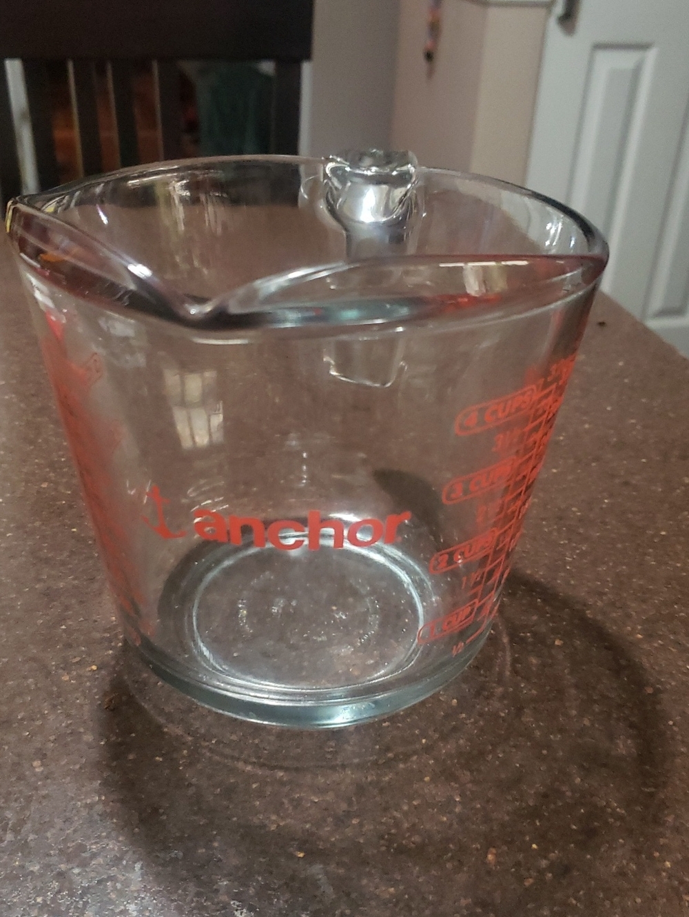 Vintage Anchor Hocking 4 Cup 1 Quart 1 Liter Glass Measuring Cup